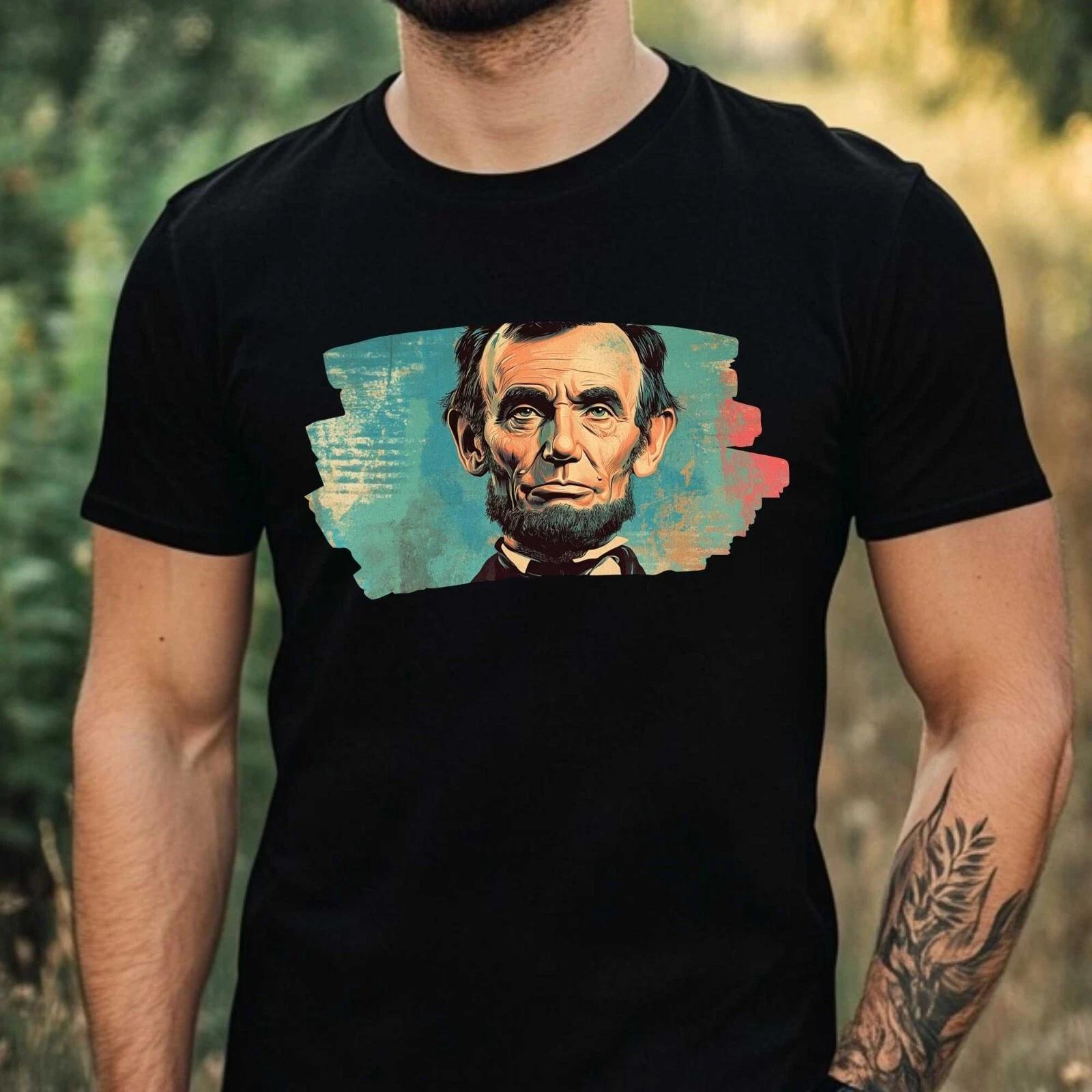 T-Shirt Herren Abraham Lincoln Motiv Baumwolle Größe XS bis 5XL XXXXL