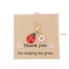 1/3Pcs Creative Blessing Card Colorful Flower Ladybug Keychain Drip Oil Little Daisy Sunflower Backpack Pendant Accessories