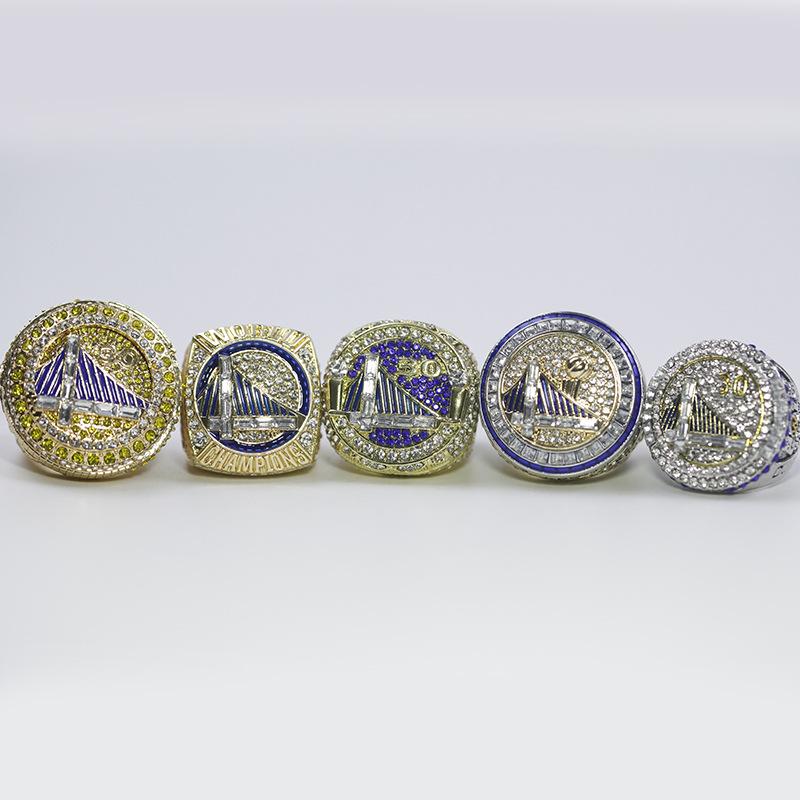 Golden State Warriors Championship Ring Set: Curry #30 (5-Piece: 2015, 2017, 2018, 2022)
