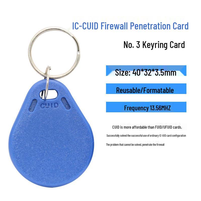 CUID Elevator Access Keyfob: Third-Gen NFC-Compatible Blank Card with Firewall Simulation.