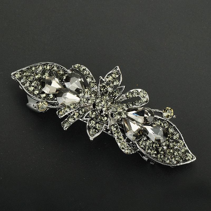 Korean Rhinestone Crystal Hair Clip for Women - Large Alloy Hairpin & Ponytail Accessory