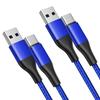 Lot de 2 câbles USB-C Charge Rapide 3A pour Xiaomi Redmi Note 13/14 Pro+ 5G - Nylon Tressé Bleu 1M - BOOLING