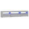 Vidaxl TV Stand with LED Lighting, Sonoma Oak Grey, 195x35x40 Cm