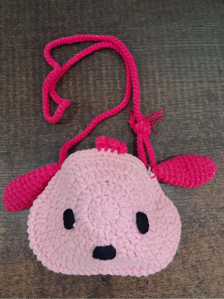 Adorable Cartoon Shoulder Bag For Kids Cute Knitted Animal Pattern Preschool Use