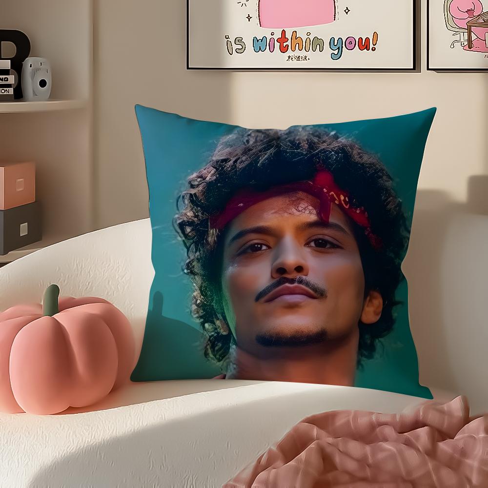 Classic Pop American Singer BBruno Mars Cushion Cover Pillowcase Short Plush Invisible zipper Room Sofa Cushion Cover