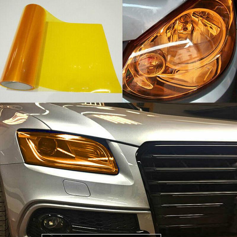 

12 x12 Amber Orange Car Light Sticker Car Light Headlight Taillight PVC Tint Film Sticker Fog Light Rear Lamp Yellow Vinyl Film