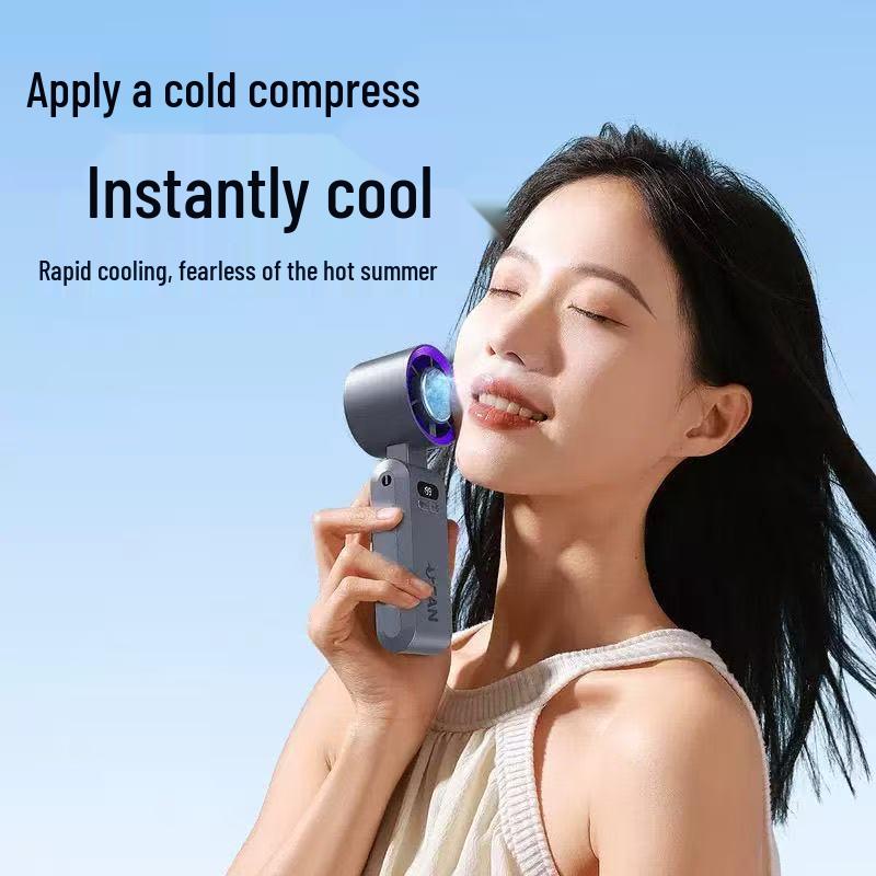 JF137 High-Speed Portable Neck Fan with Foldable Ice Pack and Strong Wind Power