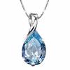 Korean Blue Crystal Topaz Clavicle Necklace: Niche Design Pendant for Girlfriend's Birthday