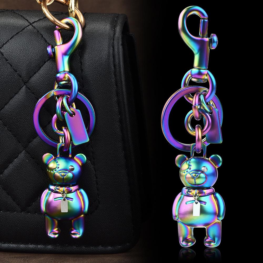 Colorful Street Dance Bear Keychain - Trendy Jewelry Accessory for Men & Women