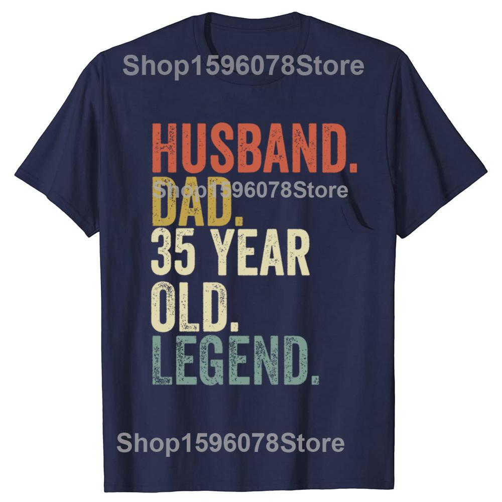 Funny 35th Birthday for Men Husband Dad 35 Year Old Legend T Shirts Men Streetwear Tee Shirt Short Sleeve Unisex 1990 Clothing