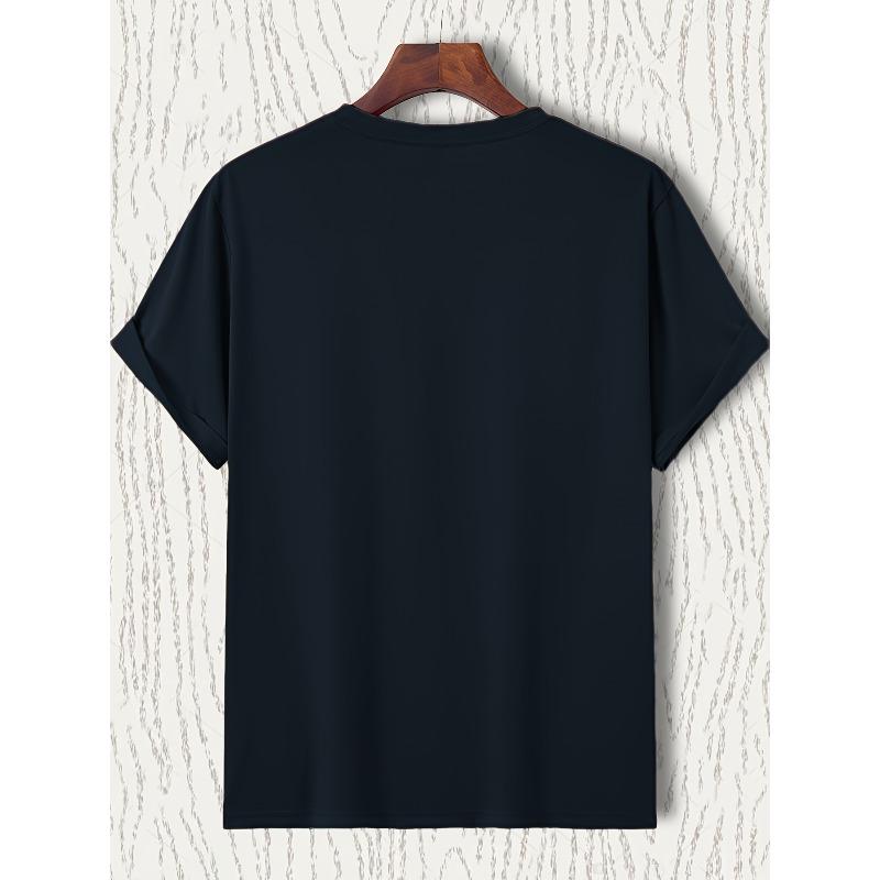 European Sizes Men'S Casual Crew Neck Short Sleeve T-Shirt - Graphic Print, Lightweight Stretch Knit Fabric, Regular Fit for Adults