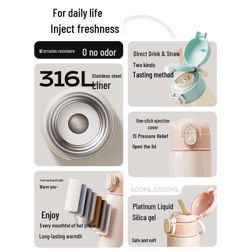 RELEA KEEPER 550ML Double Drink Stainless Steel Insulated Bottle