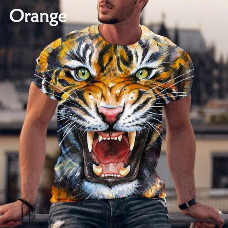 Tiger Series 3D Printed Men's Casual Short Sleeved T-shirt Men's T-shirt