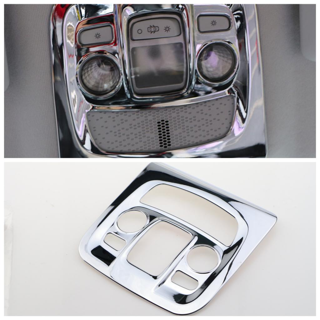 Front Reading Lamp Cover for Peugeot 2008 2014-2018 ABS Chrome Glossy Silver Reading Lights Trim Sticker Accessories