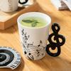 High Music Note Creative Music Ceramic Cover Cup Water Cup Large Capacity 400Ml Design Sense Coffee Cup