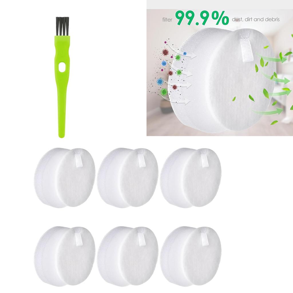 6Pieces High Efficiency Sponge Filter Replacement Filter Efficient Dust Cleaning Filter Suitable for Wet Dry Vacuum