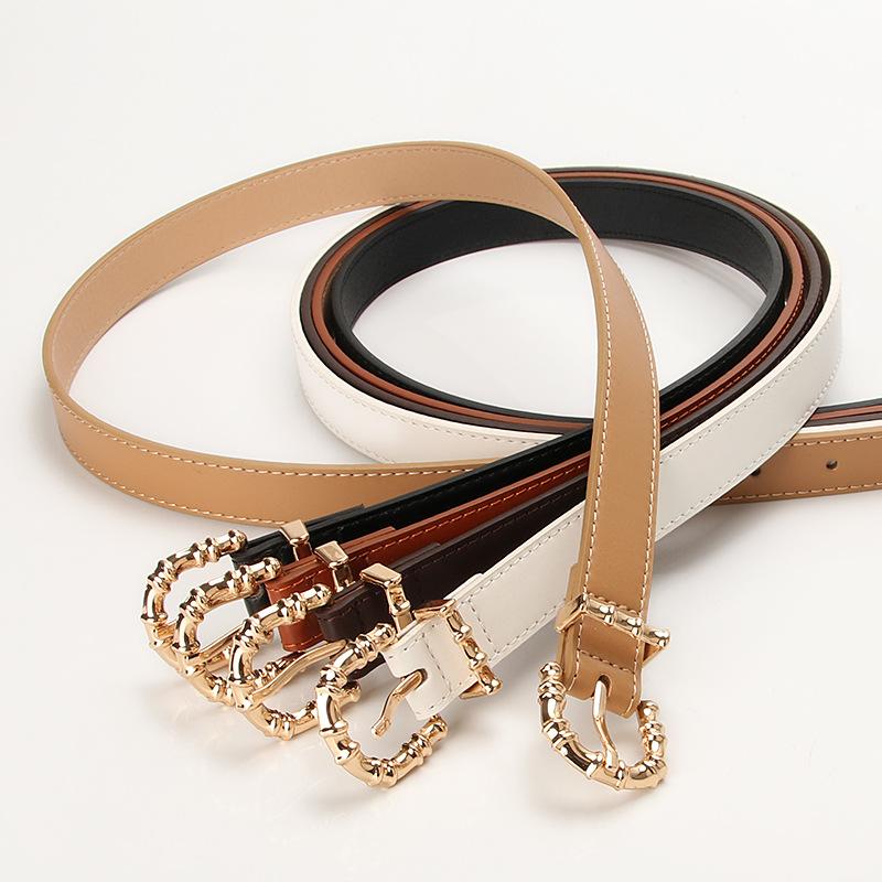 New Fashion and Versatile Women's Belt with Jeans Suit Pants Casual Simple Alloy Pin Buckle Belt