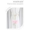 2PCS Simulated Butterfly Adjustable Curtain Belt, Pearl Decoration Non-punching Curtain Buckle, Bedroom Living Room Curtain Decorative Buckle