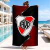 Asciugamano da Spiaggia Emblema River Plate, Asciugatura Rapida, Facile da Curare, Adatto sia per il Fitness che per le Vacanze al Mare, Essenziale Sportivo