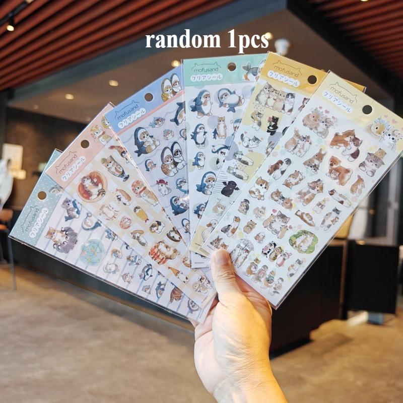 

Mofusandseries Animation Transparent Waterproof Pvc Ledger Material Stickers For Hand Account Pencil Case Decals