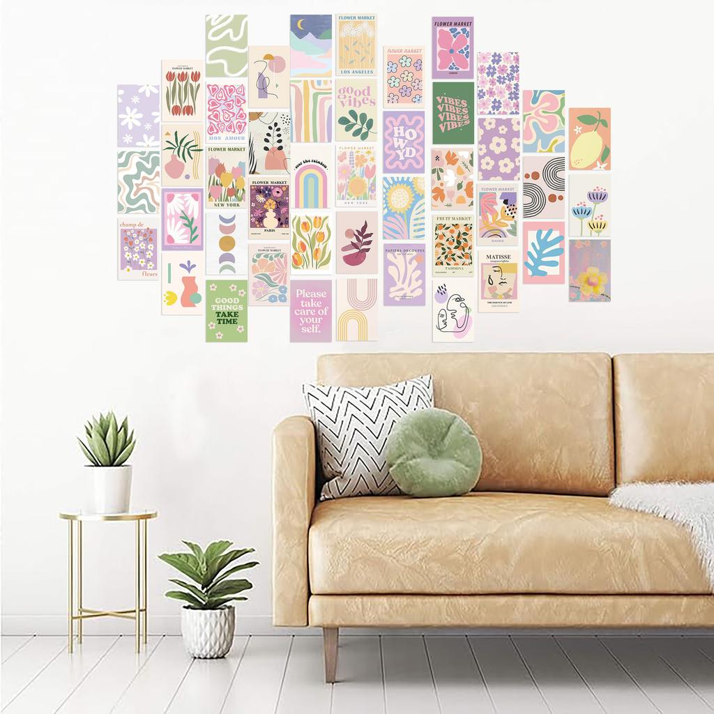 50 Dansk Rosa Väggdekaler Kort Poster Vykort Rum Vägg Väggdekoration Klistermärken Bakgrund