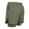 Men 2 In 1 Quick Dry Athletic Shorts Elastic Waist Drawstring With Liner