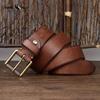 Purely Handmade Widened and Thickened Top Layer Cowhide Men's Belt American Retro Genuine Leather Pin Buckle Belt Men's