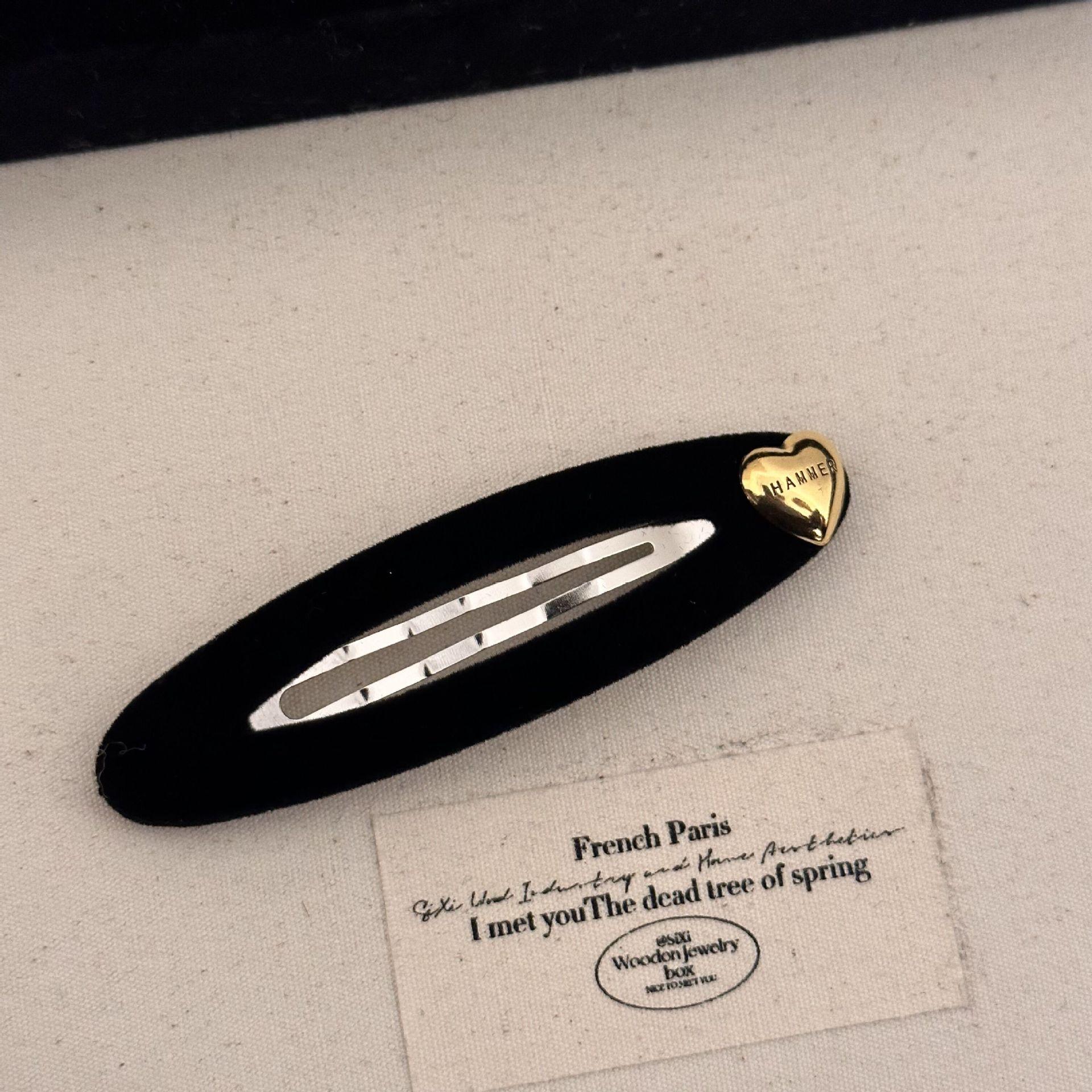 

Заколки из высококачественного черного золотого бархата, женские, для рваных волос и челки, новые элегантные заколки-автоматы для задней части головы, аксессуары для волос, осень и зима