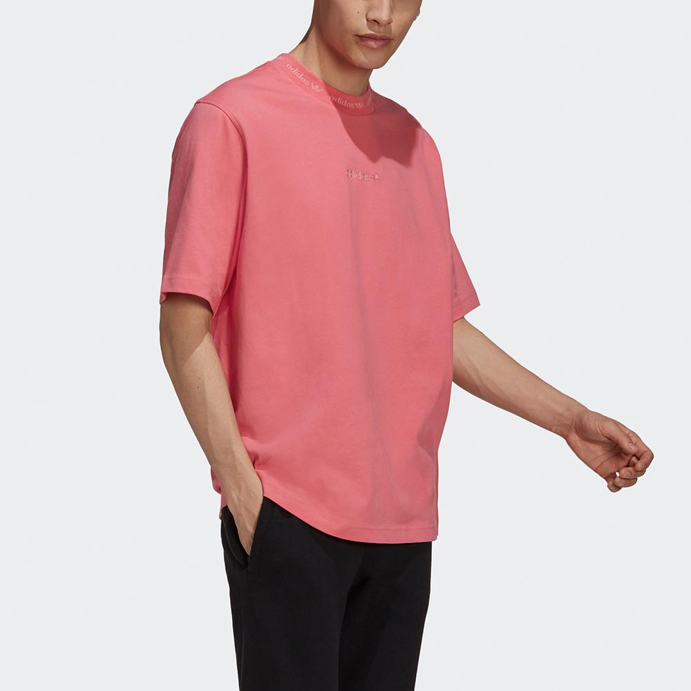 Adidas Originals Clover Rib Detail Tee Men Tops Magenta HB8047