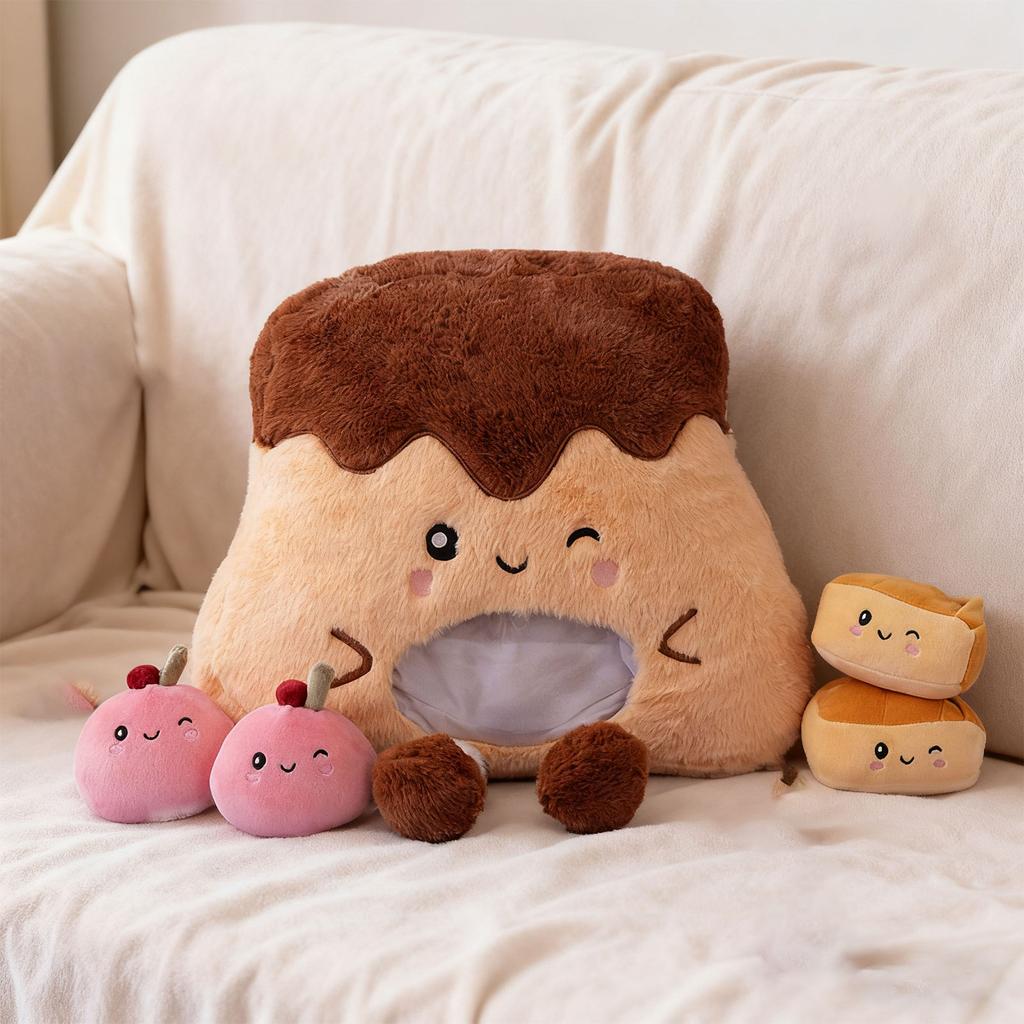 Cute Pudding Pillow, Contains 4 Small Pudding Dolls