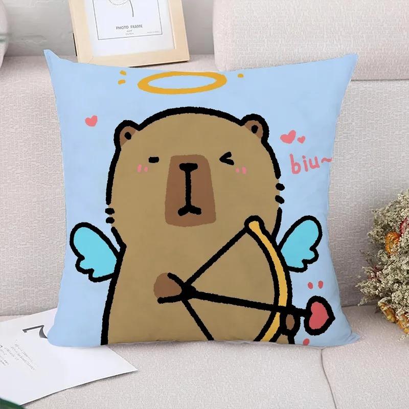 

Мультфильм Капибара Декоративная наволочка для гостиной, офиса, дома, наволочка для автомобиля, украшения 40x40cm