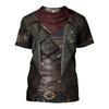 Men's printed T-shirt, Western 3D printed clothing, short sleeved oversized T-shirt, fashionable and casual