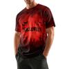 Men's Halloween Printed Round Neck Raglan Short Sleeve Top T-Shirt