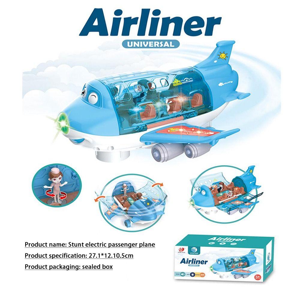 Blue/Pink LED Lights Music Airplane Toys Electric Toy Aircraft Toy LED Plane Model  Boy