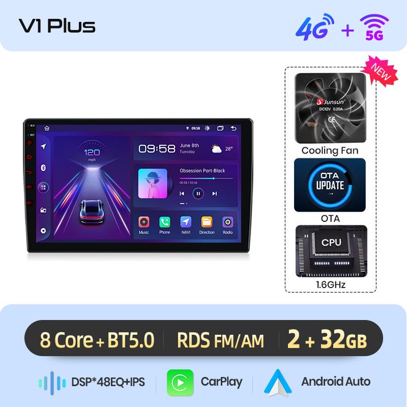 Junsun Wireless CarPlay Android Auto Car Radio For Mercedes Benz S-Class W220 1998 - 2005 GPS Multimedia 2 din