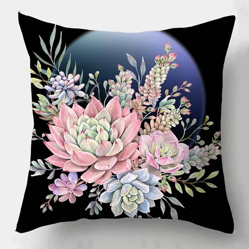 Floral Print Pattern Sofa Cushion Cover Pillowcase Home Decor Party Car Bedding