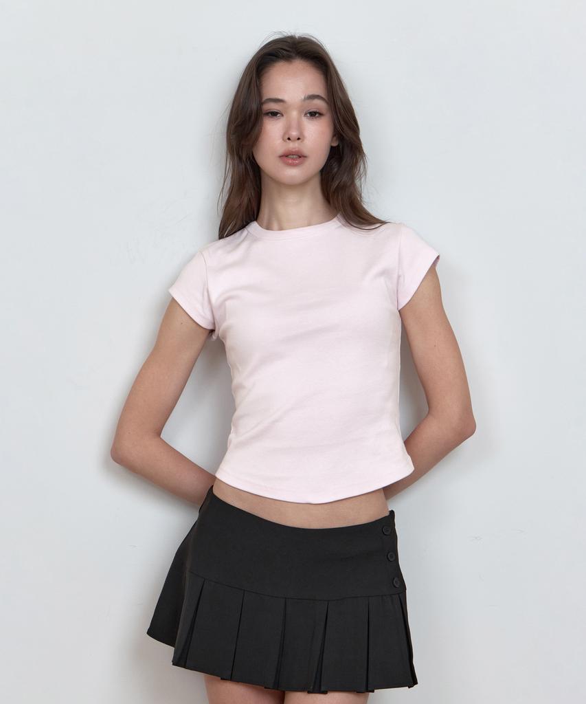 Kyuliti C 90S Line Basic T-Shirt_Light Pink