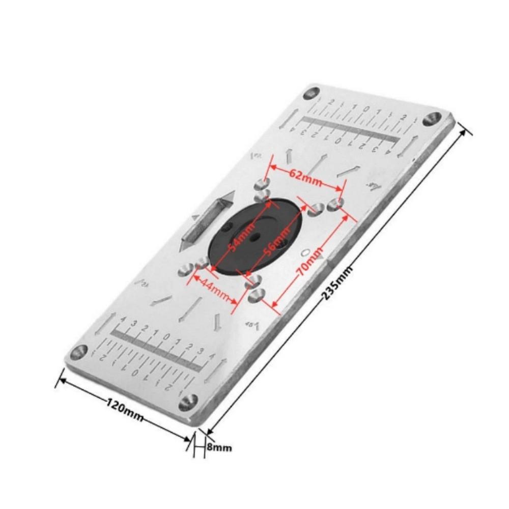 Aluminum Alloy Router Table Insert Plate 235mm x 120mm x 8mm Router Trimmer Plate For Woodworking