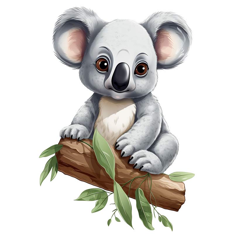 Cute Koala Animal Wall Sticker Baby Kids Room Decoration Mural Self-adhesive Bedroom Home Wallpaper Nursery Decor Transparent Decals M446