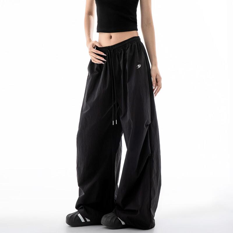 ICH MODE Women's Summer Loose Straight-Leg Parachute Cargo Pants