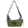 Men Solid Color Shoulder Bag Women Large Capacity Water-Repellent Commuter Crossbody Bag