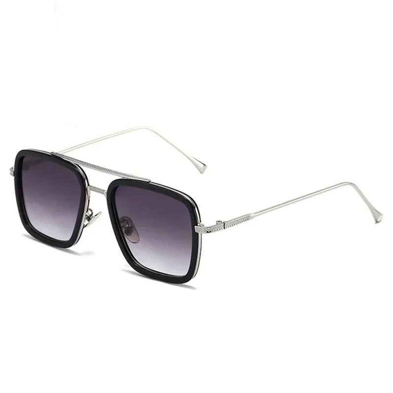 High Quality Durable High Quality Fashion Tony Stark Sun Glasses Iron Man Sun Glasses Vintage Square Metal Frames