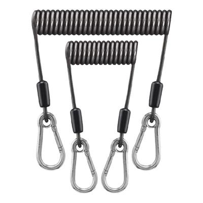 Retractable Coil Cord Stretchy Spirals Keyring Antilost Fishing Lanyard Spring Coil with Carabiner Spring Coil Keychain
