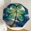 1pc Four-Leaf Clover with Forest Scene Umbrella with Plastic Handle,Suitable for All Seasons Home Travel Outdoor UmbrellaDD1171