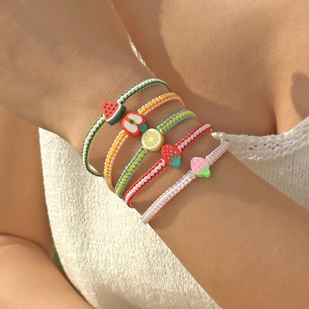 Summer Fruit Bracelet With Handmade Soft Clay For Women And Friendship Gifts