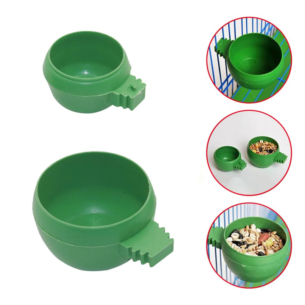 2/20Pcs Round Bird Feeding and Drinking Cage Hanging Cups Parrot Pigeon Universal Wire Cage Feed Food Bowls Pet Birds Supplies