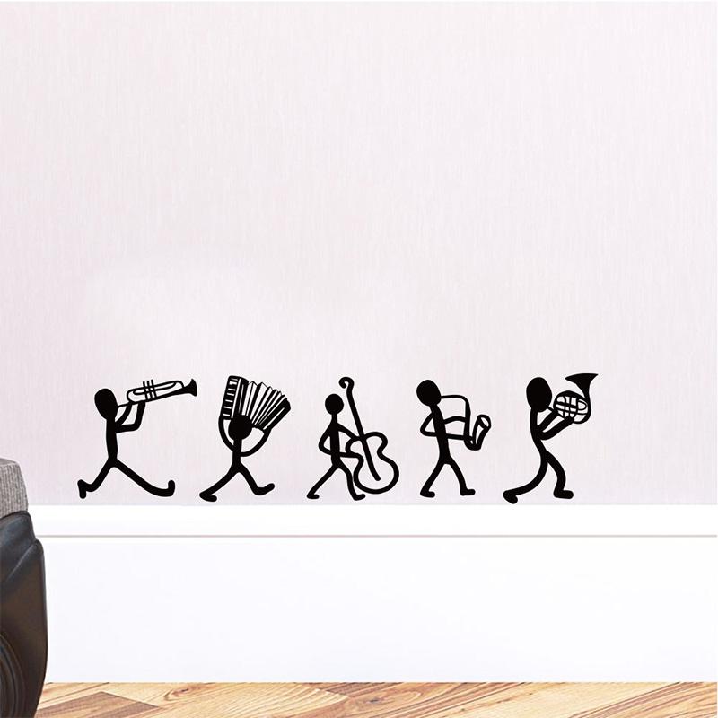 

2 шт. забавные водонепроницаемые мультяшные музыкальные группы настенные наклейки домашний декор самоклеющиеся настенные росписи DIY