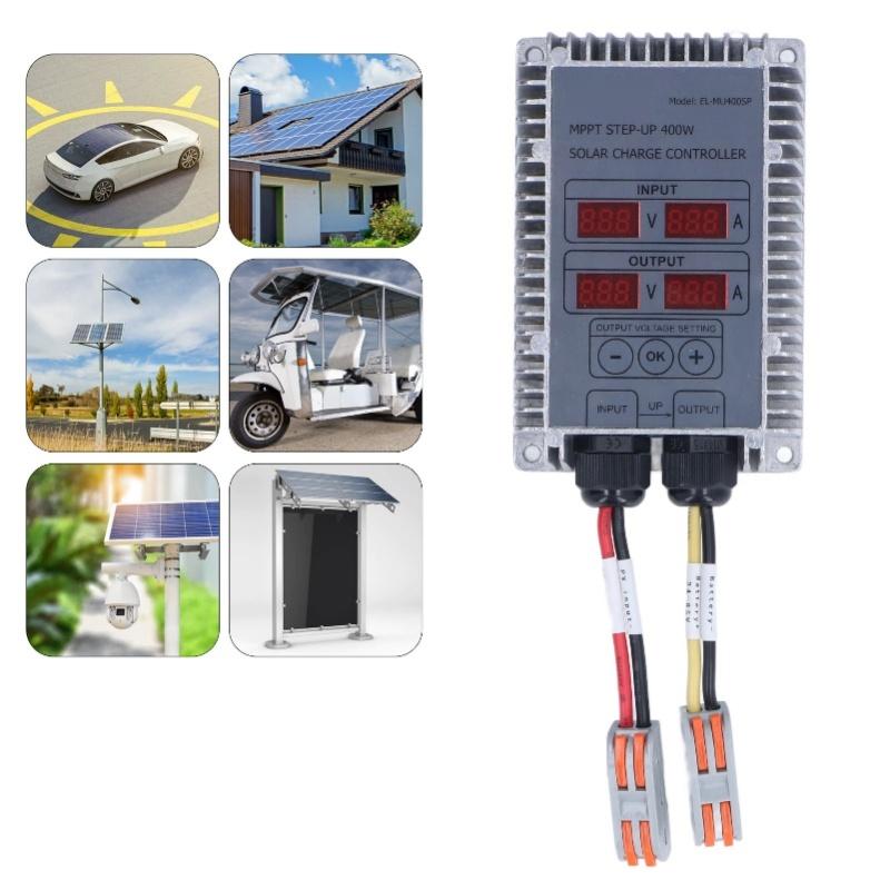 Solar Battery Charge Controller Boost MPPT Voltage Adjustable Waterproof With Display 24-85V 400W
