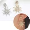 Hexagonal Snowflake Zircon Earrings Full Diamond Star Jewelry Fashion Luxury Ear Accessories For Women
