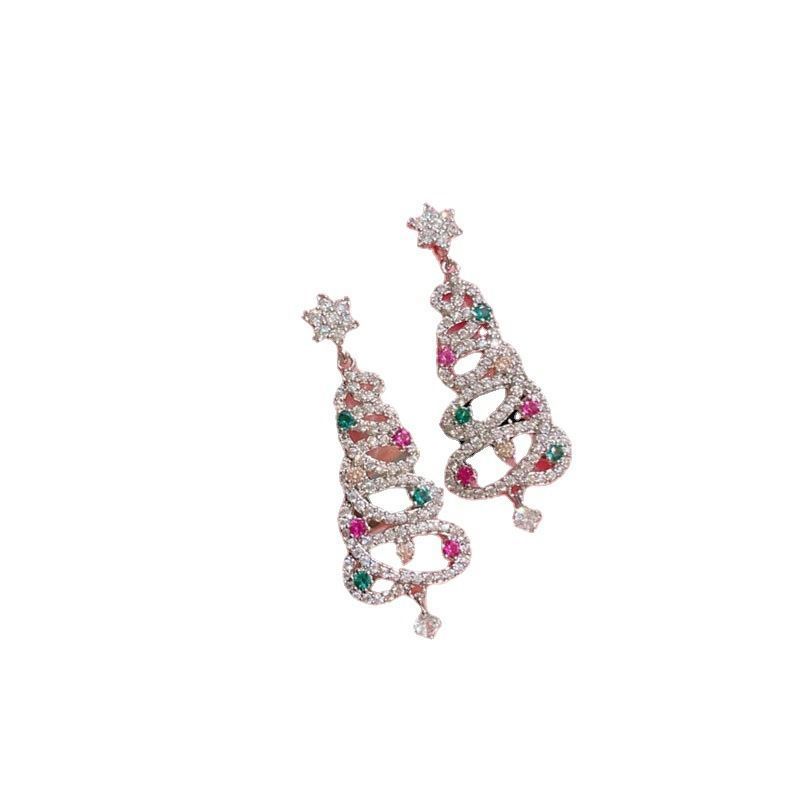 

Colored Zircon Micro-inset Small Exquisite Girl Silver Needle Stud Earrings Female 2023 Ins